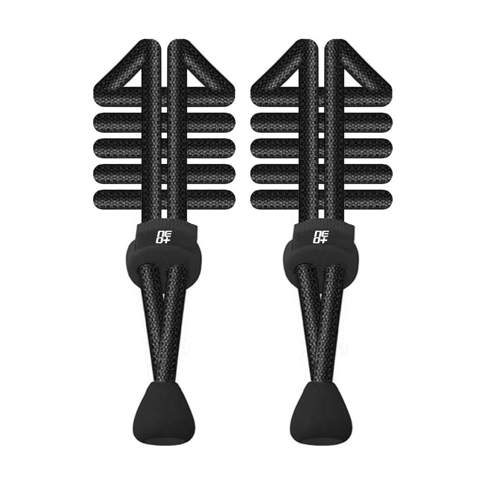 NEO+ Packs of Elastic Lock Shoelaces For Running & Triathlon (BLACK)