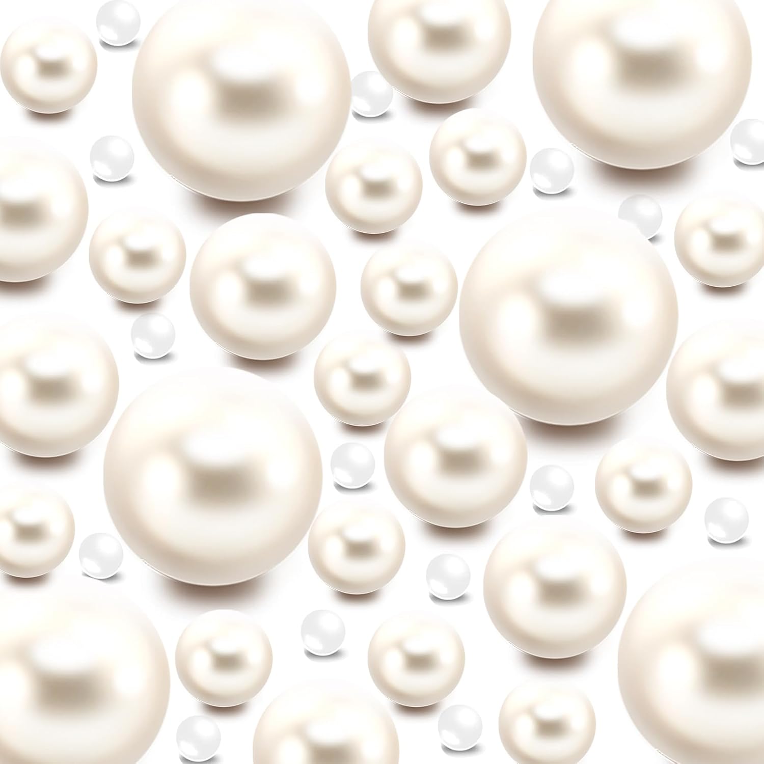 Vase Fillers - 120 Pieces Floating NO Hole Pearls and 500 Pieces Transparent Water Gels,Pearl Decor,White Floating Beads for Vases Floating Candles Home Weddings Table Centerpieces Party Decor(10mm,14mm,20mm)White