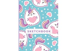 Sketchbook: A Cute Unicorn Kawaii Large Sketchbook/Notebook:108+ Pages of 8.5"x11" With Blank Paper for Girls To Drawing, Doo