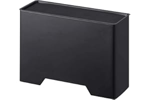 Yamazaki Home Dispenser with Lid | Hygiene Station | Magnetic, Free-Standing | Steel | Face Mask Storage, One Size, Black