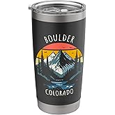 Boulder Colorado USA Retro Mountain Design Stainless Steel Insulated Tumbler