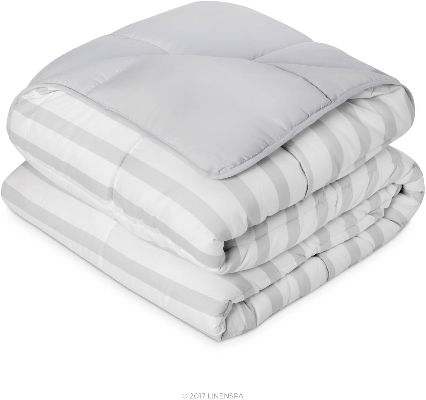 Linenspa All-Season Reversible Down Alternative Quilted Comforter - Hypoallergenic - Plush 