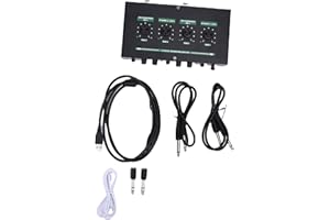 Alomejor 2 Channel 48V Phantom Power Supply, Mic Amplifier with Built in 3200mAh Battery for Dynamic Condenser Microphones In