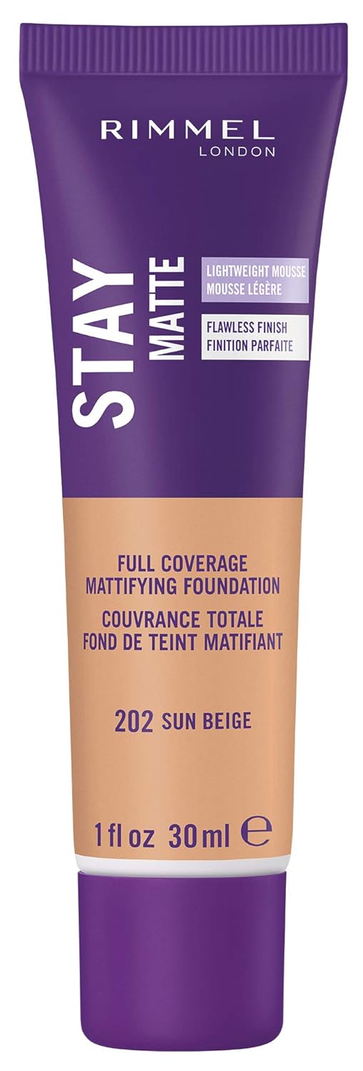 Rimmel Stay Matte Foundation, Sun Beige, 1 Fluid Ounce