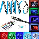 SPARKE LED RGB TV Backlight USB Powered 3meter/9.9feet 5050 Flexible Strip Light Kit with RF Remote Controller for Large Screen TV/Monitor(45-70 Inches)