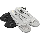 Roxoni Women's Terry Classic Cotton & Velour Ballerina Slippers (Pack of 2)