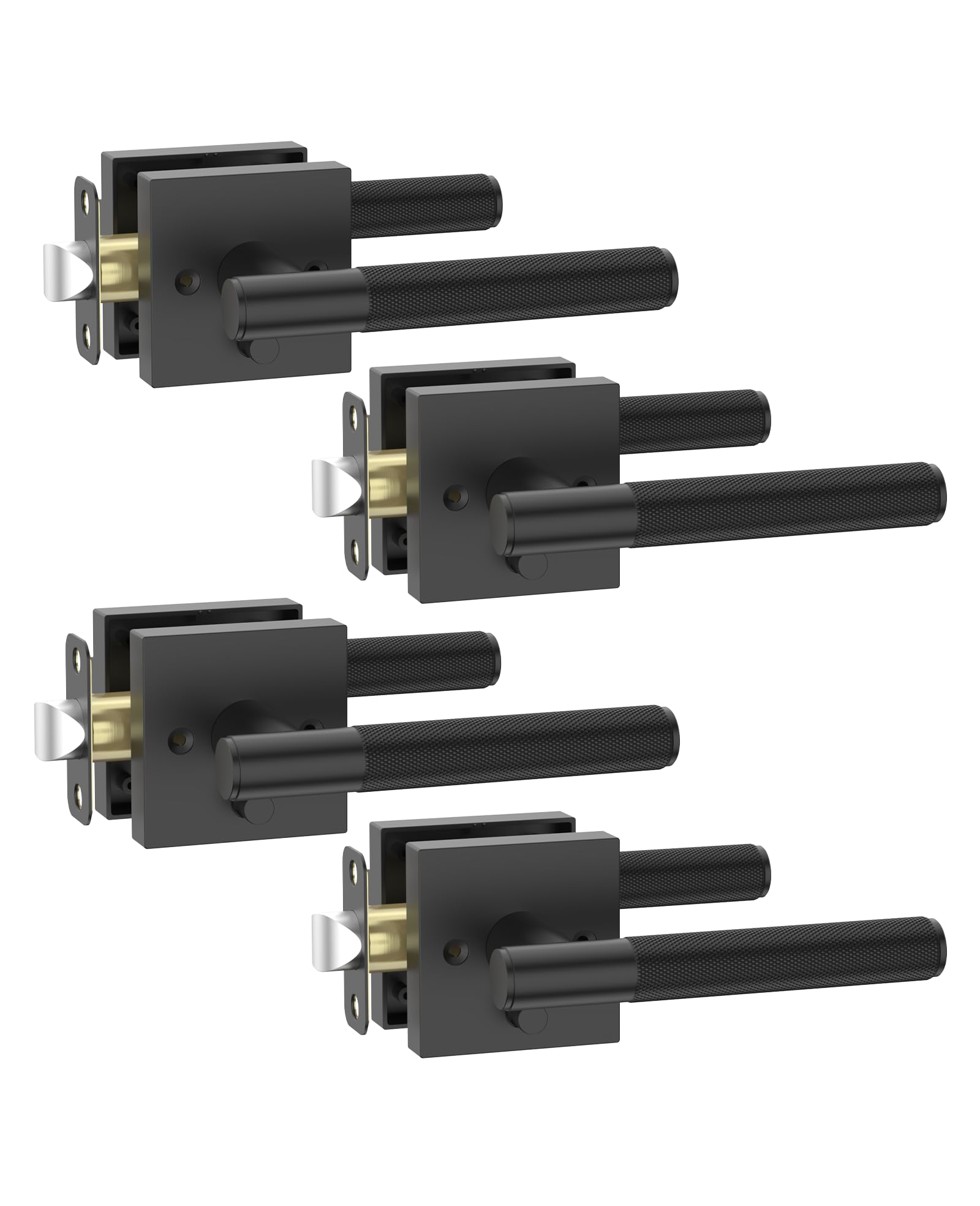 Photo 1 of Asidrama 4 Pack Black Privacy Door Handles, Door Lever with Door Knobs Indoor for Bedroom or Bathroom, Heavy Duty Door Handles Interior with Locks for Left Right Sided Doors