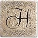 Infusion Vintage Initial and Couple's Name Personalized Tumbled Travertine Coasters - Set of 4