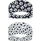 Honbay 2PCS Outdoor Sports Hairbands Hair Accessories Soccer Headband Non Slip Elastic Yoga Workout Headband Fashion Sports Ball Print Bicycle Bandanas Head Wrap for Men and Women