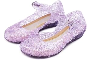 techcity Princess Girls Sandals Dress Up Dance Party Cosplay Jelly Shoes for Kids Toddler Mary Janes