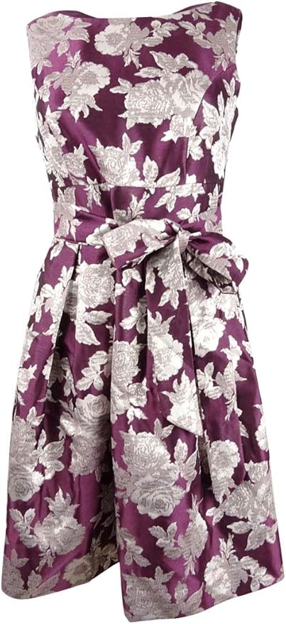 Jessica Howard Women's Petite Floral Jacquard Fit & Flare Dress at Amazon Womenâs Clothing store