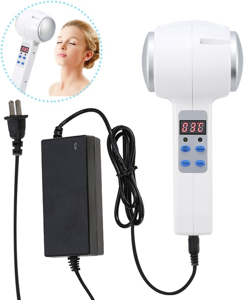 ZJchao Hot and Cold Hammer Ice Fire Double Heads Vibration Massage Instrument, Skin Tightening Facial Lifting Wrinkle Removal and Shriking Pores Beauty Device: Sports & Outdoors