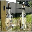 Wine Bottle Tiki Torch Hardware Kit - Just Add Your Own Wine / Liquor Bottle For A Beautiful Outdoor Torch Lamp - Includes All Hanging Hardware and Bracket, Long Lasting Fiberglass Wick and Wick Cap