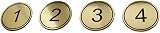 NanTun ABS Engraved 5cm Circular Table Numbers 1-25 Golden view 1