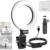 NEEWER Basics 5" Ring Light with Mini Tripod Stand for Desk Video Conference Lighting, Clip on Streaming Kit for Monitor Webc