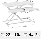 ERGOMAKER 32in Standing Desk Converter Dual Monitor White 80cm Wide view 4