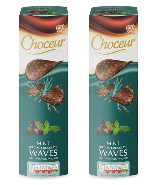 Aldi Choceur Mint Belgian Dark Chocolate Waves Crisps Thin & Light