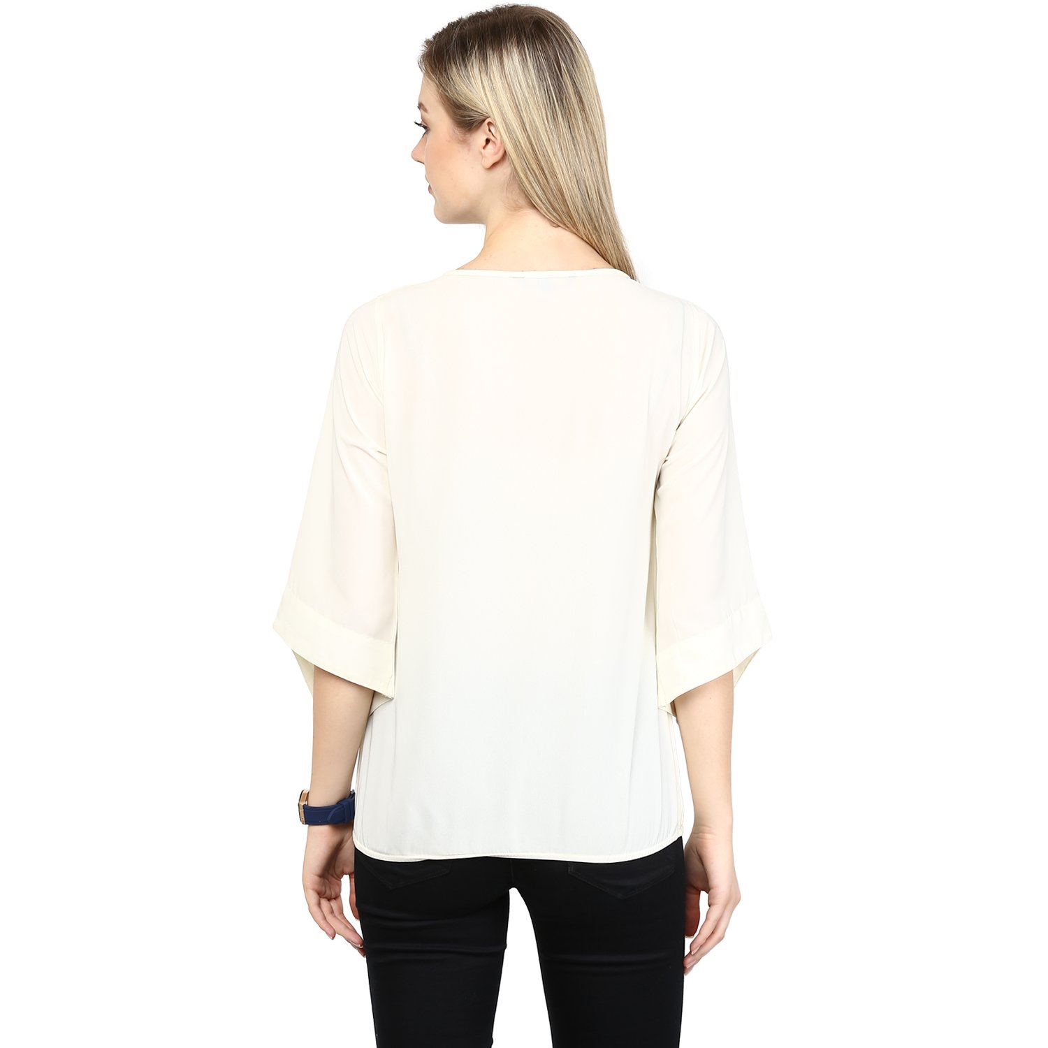 rare women white georgette top (ep1036)