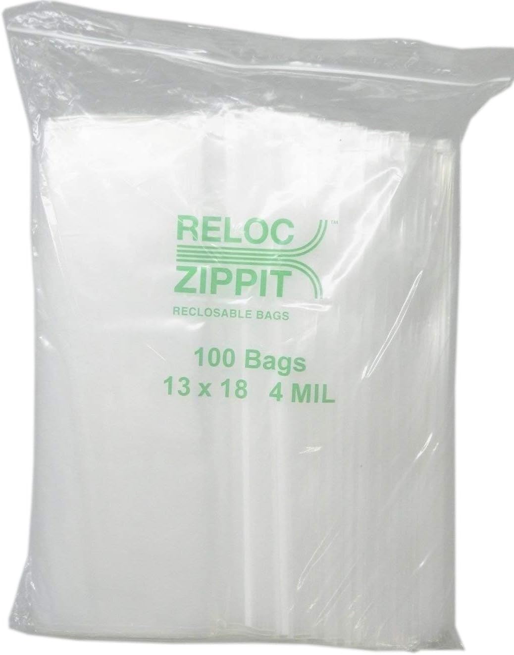100 Ziplock Clear Poly 13x18 Bags 4Mil Reclosable Large