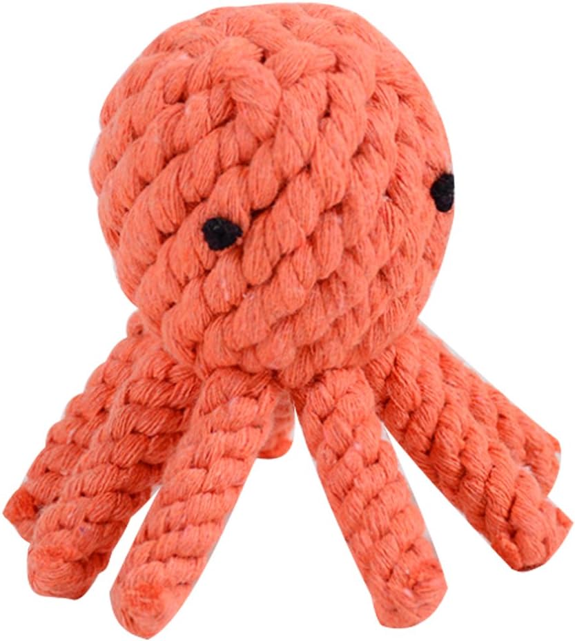 Cotton Rope Dog Toy Puppy Pull Dental Clean Massage Rubber Toy Octopus