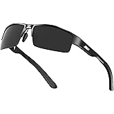 ATTCL Men's Polarized Sunglasses, UV400 Protection, Rectangle Metal Glasses for Driving, Fishing, Golf, Cycling