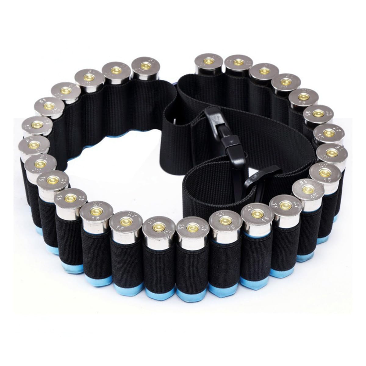POFET Outdoor Sports 27-Hole Shotgun Tactical Belt, Cartridge Belt, Used For Field Hunting And Shooting Shotgun Containment Belt (Black)