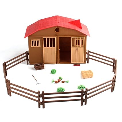 EDTara Kids Simulation Farm Fence Pretend Play Toys Set Sand Table Scene Prop