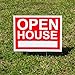 Premium Open House Signs For Real Estate | 4-Pack Realtor-Grade Yard Sign Bundle w/ Directional Arrows | 4 Tall Sturdy H Stakes | Waterproof | BONUS: Ziploc Flyer Bag + Marker | For Sale By Owner Kit