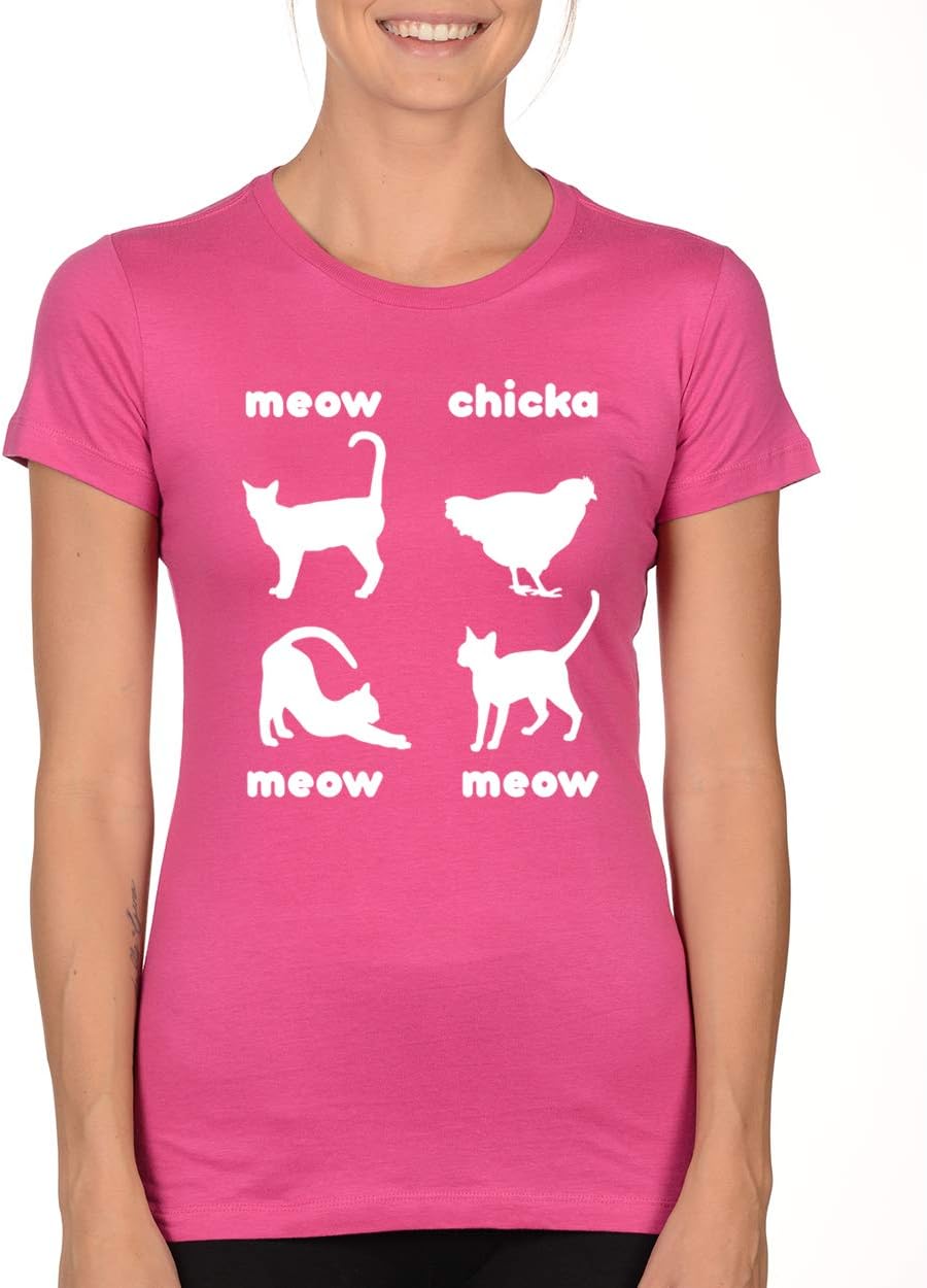SignatureTshirts Womens Meow Chicka Meow Meow T-Shirt