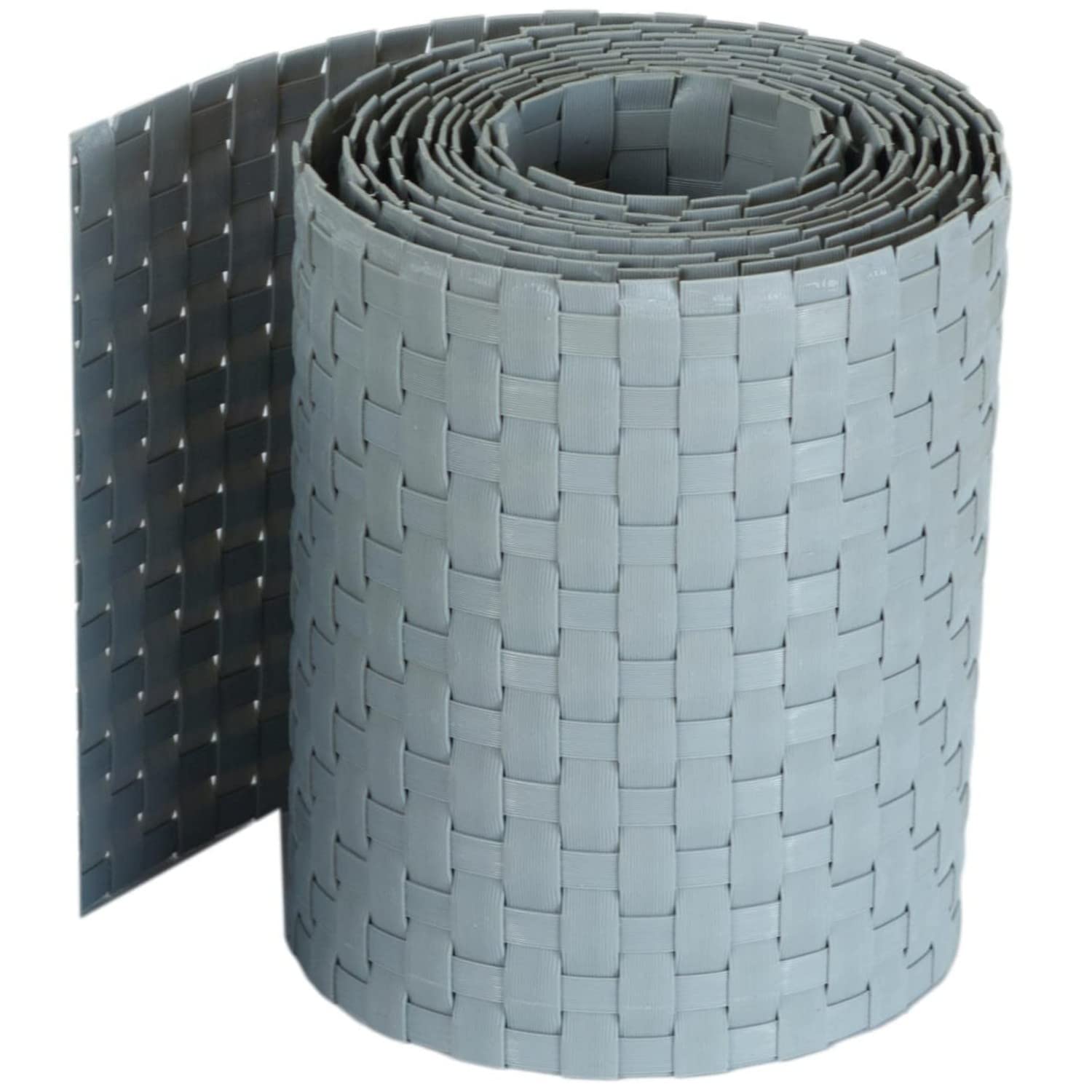 workingHOUSE Polyrattan Privacy Screen Strips for Double Bar Mesh Weatherproof Strips for Fence, Balcony and Terrace - Maintenance-Free and Easy To Install - 255cm Length x 19cm Height (1, Light grey)