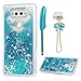 LG V20 Case, Glitter Liquid Case Cover Quicksand Bling Sparkle Shiny Moving Flowing Love Heart Slim Thin Soft TPU Bumper Protector Skin Shell for Girls with Stylus Pen Dust Plug ZSTVIVA - Blue