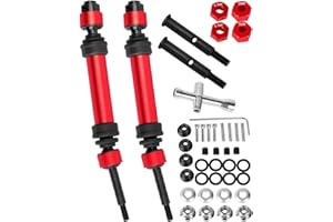 RCMYou Rear Drive Shaft CVD & Front Axles Upgrades Part for 1/10 Slash 2WD/Slash VXL 2WD,Stainless Steel #45 Driveshaft with Hex,Red