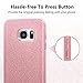 Galaxy S7 Case, Imikoko Rose Gold Luxury Hybrid Beauty Crystal Rhinestone with Gold Sparkle Glitter PC Hard Protective Diamond Case Cover for Samsung Galaxy S7 (3 in 1/Rose Gold)
