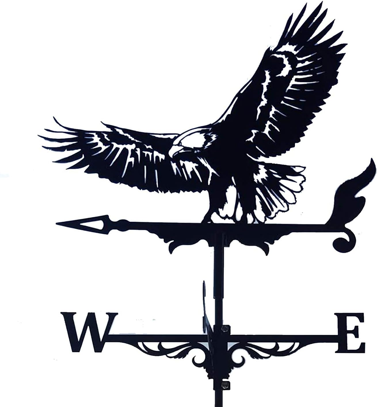 Weathervanes - Alnicov Animal Metal Weather Vane,Vintage Black Weather Vane Hollow Wind Direction Indicator for Outdoor Garden Roof Paddock Decoration Weather Vane(Eagle)