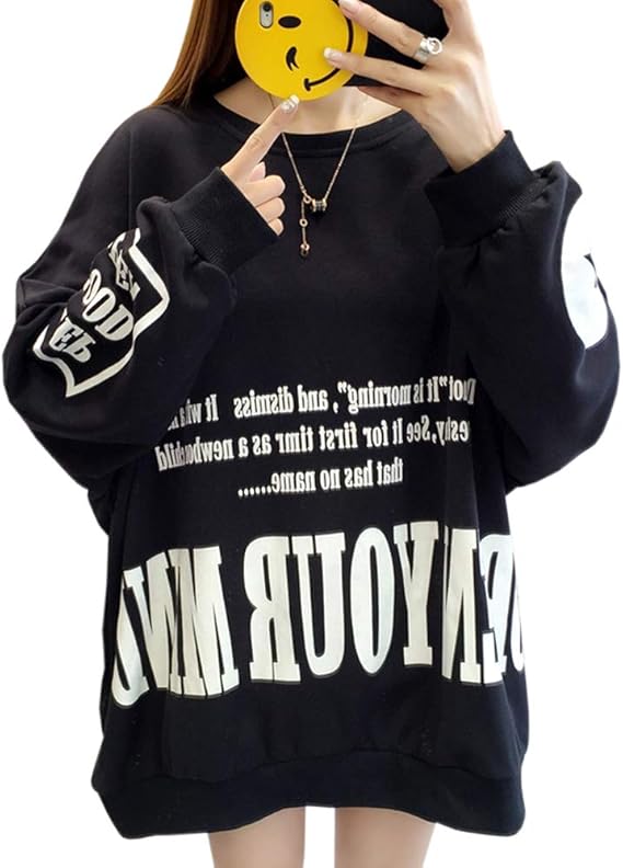 Amazon パーカー レディース アルファベットの トレーナー 長袖 トップス ゆったり パーカー ストリート トップス ゆったり 韓国ファッション 薄手カットソー トレーナー パーカー 通販
