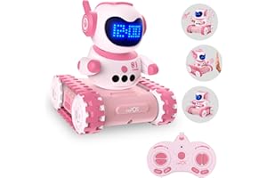 CAROX Interactive Robot Alarm Clock and Remote Control Car for Kids - Educational Toy with Gesture Sensing, Dance Moves, LED Emoji Eyes, Walkie-Talkie Function, and Sound Wake-Up for Birthdays