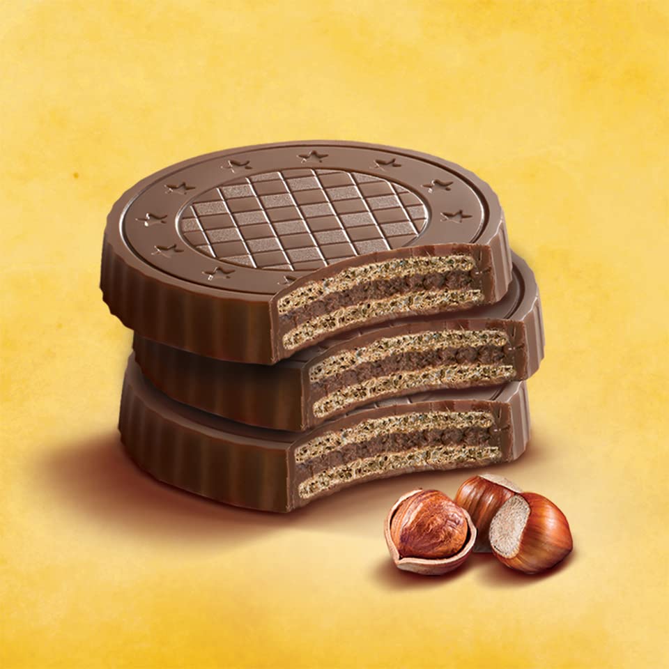 Fiorella Crunch Wafer Cookies Delicious Chocolate Covered Crispy Thin Wafers with Layers of