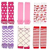 Elesa Miracle 6-pack Baby & Toddler Cozy Soft Leg Warmers, Kneepads Value Set (Girl Set)