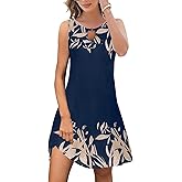 ETCYY Summer Dresses for Women 2026 Trendy Boho Floral Print Beach Cover Up Casual Spring Sleeveless Sundresses