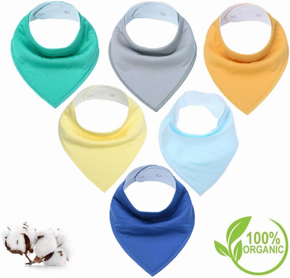 Baby Bandana Bib Set, Morbuy 6 PCS Lovely Infant Baby and Toddler Bandana Drool Bibs 100% Absorbent Cotton Front Saliva Towel Dribble Bibs for Boys & Girls (Bandana Bib G)