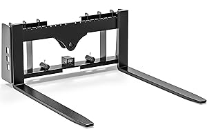 YITAMOTOR 45" Pallet Forks Frame Attachment with 42" Pallet Forks Forklift Blades, 3000 lbs Capacity with 2 Inch Receiver Hitch & Spear Sleeves for Kubota Bobcat Skid Steer Loaders Tractors