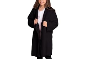 MAD DOG CONCEPTS Mad Dog Sherpa Fleece Cardigans for Girls 5-12 Y, Cozy Kids Winter Fall Sweater Coats, Long Jacket for Home & Outdoor Wear