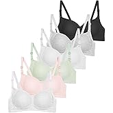 YESLAU Teens Girls Training Bras for 32a Big Kids Age 8-10 10-12 12-14 14-16 Years Old Lightly Padded Adjustable Sport Bra