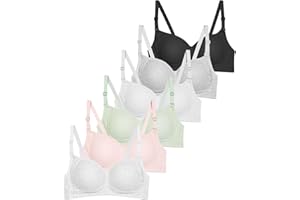 YESLAU Teens Girls Training Bras for 32a Big Kids Age 8-10 10-12 12-14 14-16 Years Old Lightly Padded Adjustable Sport Bra