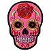 1 X Pink Rose Sugar Skull Awesome Cool Embroidered Iron On Patches