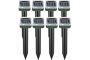 ARIIE Mole Repellent Solar Powered, 8 Pack Waterproof Ultrasonic Gopher Vole Repellent Outdoor, Rat, Squirrel, Skunk, Repellent for Lawn Garden Yard