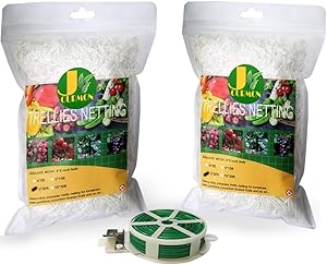 JOURMON Trellis Netting 5x30 2 Pack Heavy-Duty Polyester Plant Support Trellis Net for Climbing Plants Garden Trellis Netting Outdoor 6'' Mesh with Garden Ties