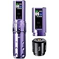 Mast Fold2 Pro Tattoo Gun Wireless Tattoo Pen Machine 2 Replaceble Batteries 2,000mAh Power Supply Mcore Rotary Motor Real Strokes Length P-076 (Purple)