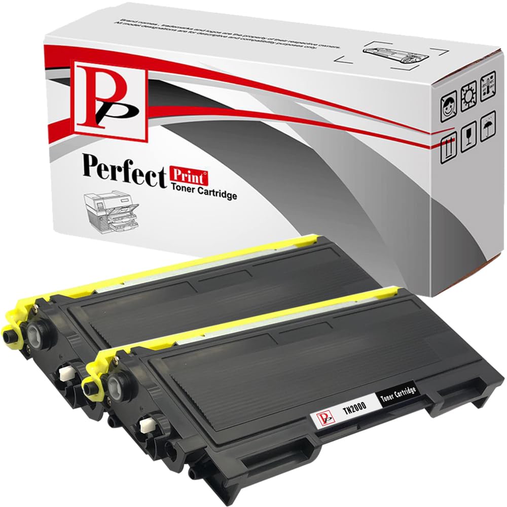 PerfectPrint Compatible Toner Replacement for Brother DCP-7010 DCP-7010L DCP-7020 DCP-7025 Fax-2820 Fax-2920 HL-2030 HL-2040 HL-2050 HL-2070 HL-2070N HL-2500 TN2000 (Black, 2-Pack)