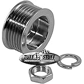 Tuff Stuff Alternator Pulley, Serpentine, 6-Rib, 2.25 in Diameter, Hardware Included, Steel, Chrome, Universal, Each
